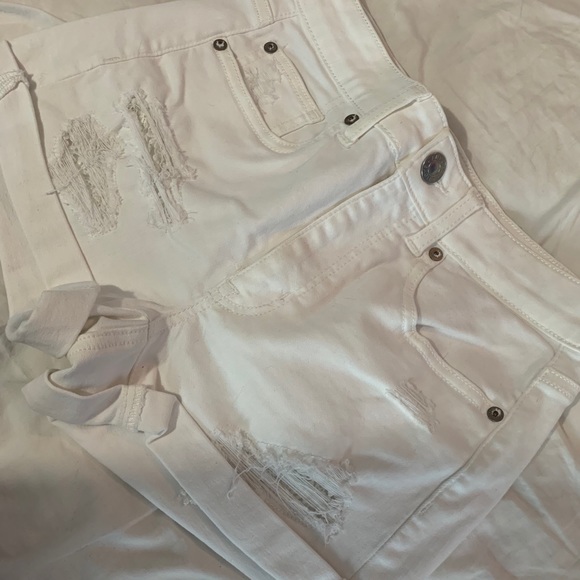 White AE Hi-Rise Shorts